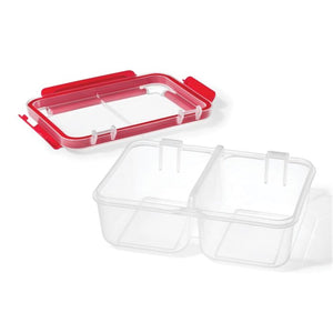 LocknLock - Ensemble de 2 Contenants pour Repas Compartimenté EasyLuch, Capacité de 946mL, Rouge - Simple Boutique