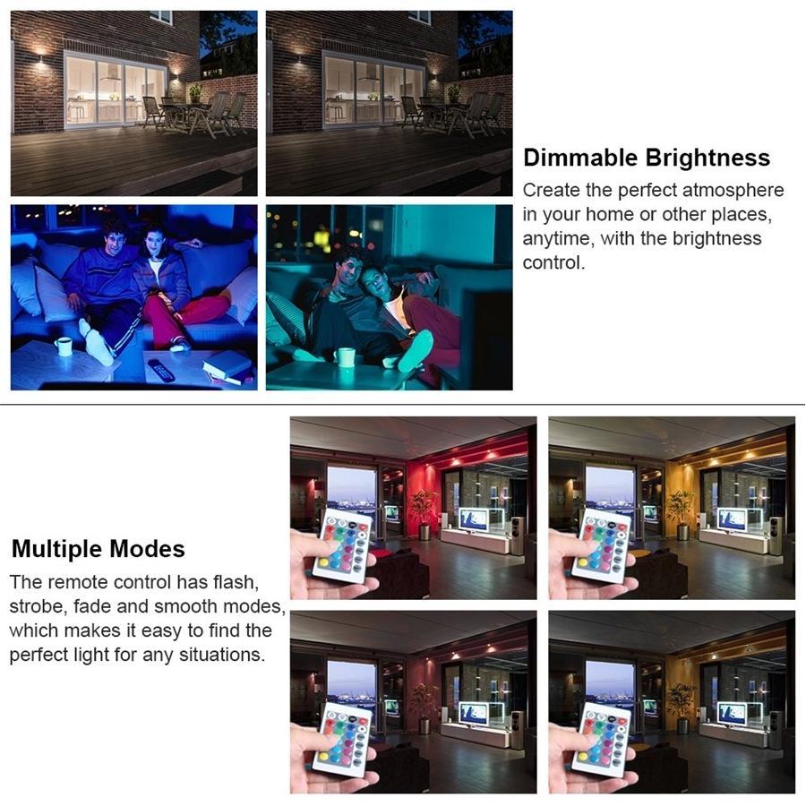 Lumières RVB 10 DEL Submersibles Étanche 16 Couleurs avec Télécommande - Simple Boutique