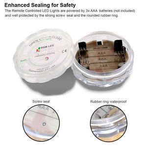 Lumières RVB 10 DEL Submersibles Étanche 16 Couleurs avec Télécommande Paquet de 3 - Simple Boutique