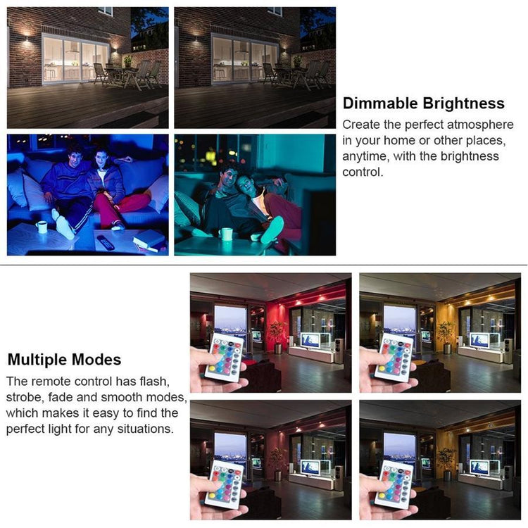 Lumières RVB 10 DEL Submersibles Étanche 16 Couleurs avec Télécommande Paquet de 4 - Simple Boutique