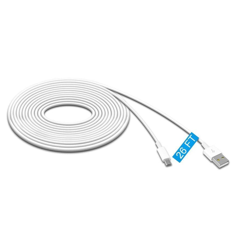 MENEEA Rallonge d'alimentation 26Pi pour Wyze Cam, Recharge Durable et Synchronisation des Données pour Caméra de Sécurité, blanc - Simple Boutique