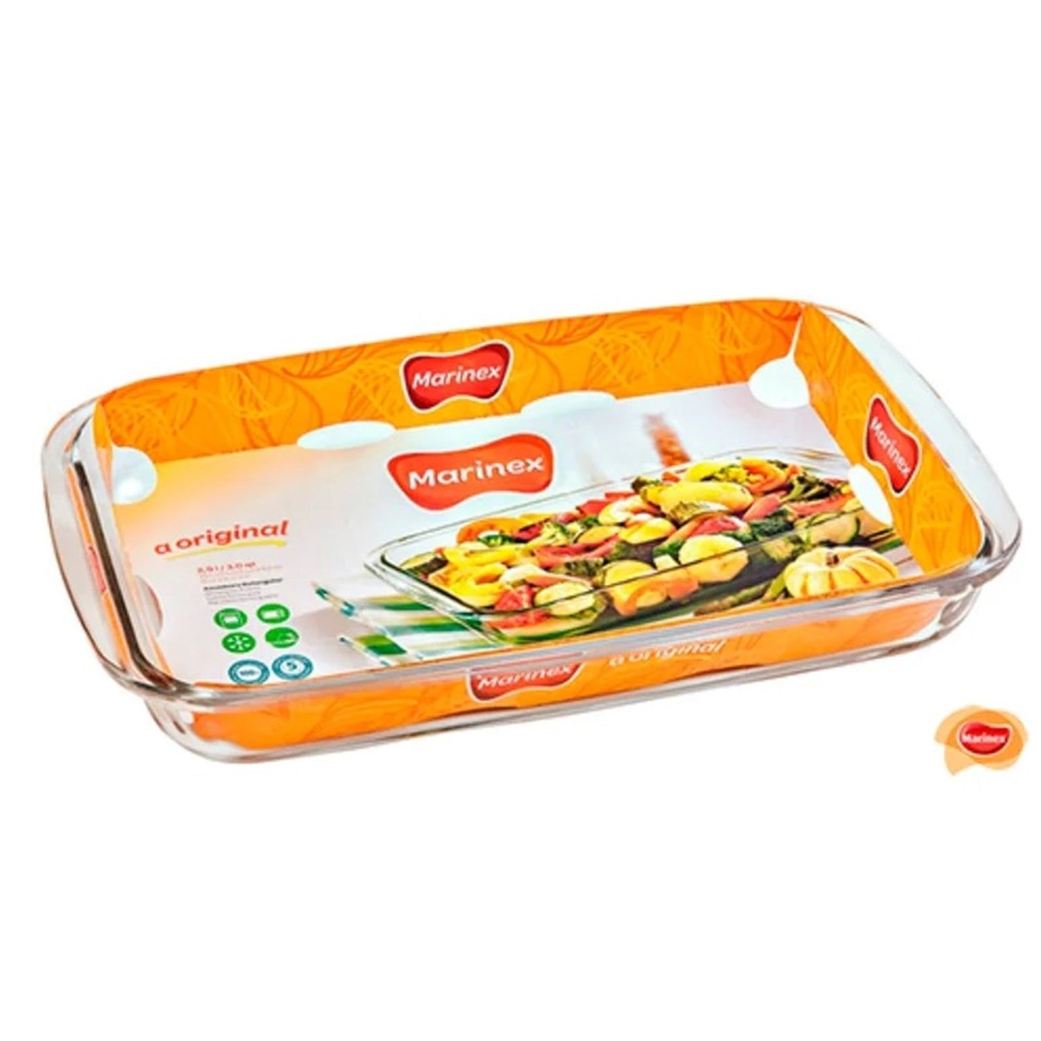 Marinex - Ensemble de 2 Plats de Cuisson en Verre, Température Maximum de 572 Fahrenheit - Simple Boutique