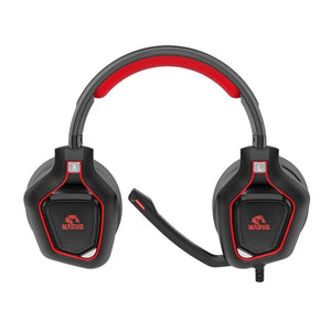 Marvo Pro - Casque de Jeu Filaire Stéréo avec Rétro-Éclairage Rouge - Simple Boutique
