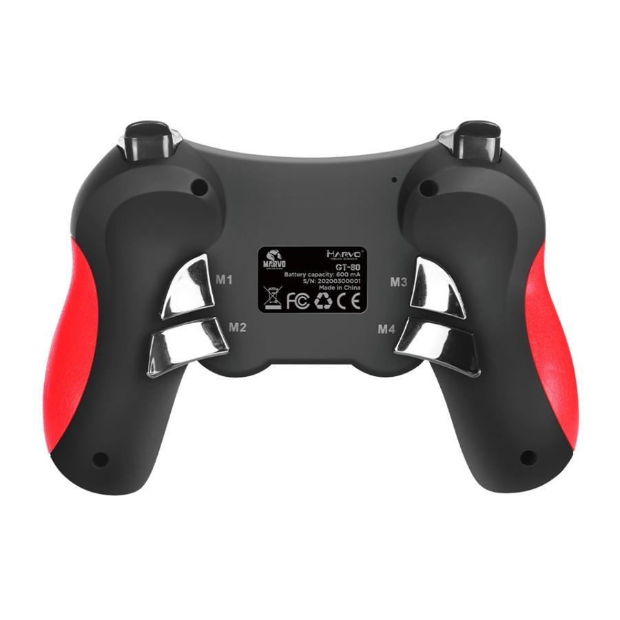 Marvo Pro - Manette de Jeu Sans-Fil avec Double Vibration, Capteur 6 Axes et Prise 3.5mm Pour Casque d'écoute, Noir - Simple Boutique