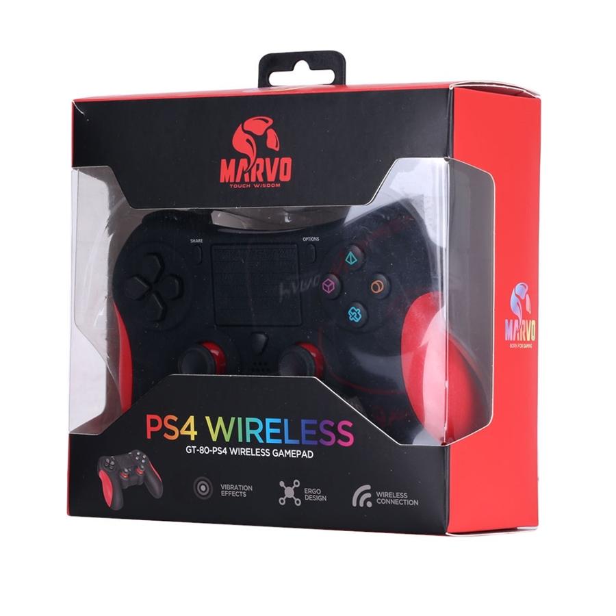 Marvo Pro - Manette de Jeu Sans-Fil avec Double Vibration, Capteur 6 Axes et Prise 3.5mm Pour Casque d'écoute, Noir - Simple Boutique