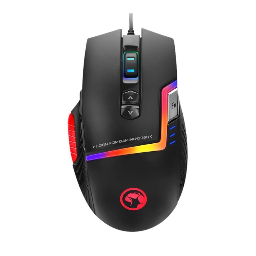 Marvo Pro - Souris de Jeu Optique Filaire à 9 Boutons, DPI: 1000/2000/3000/6000/8000/10000, Rétro-Éclairage RGB - Simple Boutique
