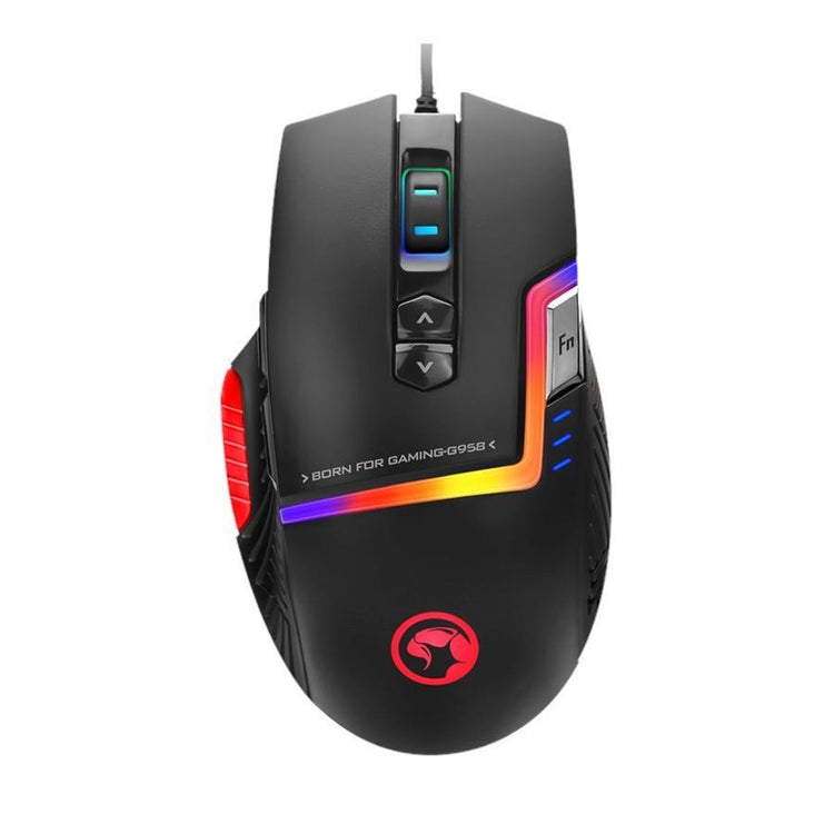 Marvo Pro - Souris de Jeu Optique Filaire à 9 Boutons, DPI: 1000/2000/3000/6000/8000/10000, Rétro-Éclairage RGB - Simple Boutique