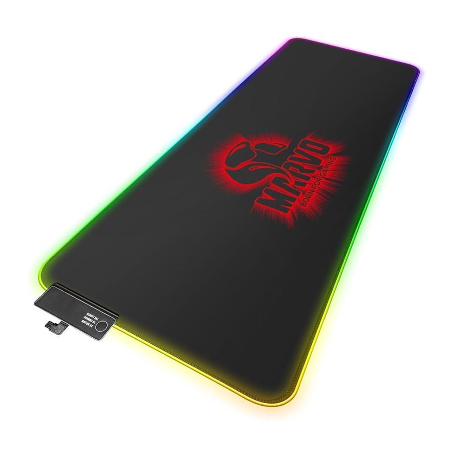 Marvo Pro - Tapis de Souris XL, 800x310x3mm, Avec Éclairage RGB, Noir - Simple Boutique