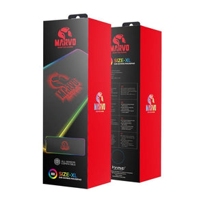 Marvo Pro - Tapis de Souris XL, 800x310x3mm, Avec Éclairage RGB, Noir - Simple Boutique