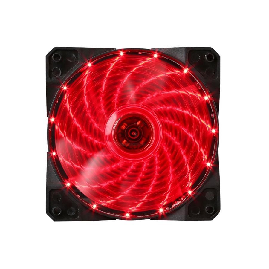 Marvo Pro - Ventilateur pour Ordinateur de Bureau, 120mm, 9 Lames et 15 LED, Rouge - Simple Boutique