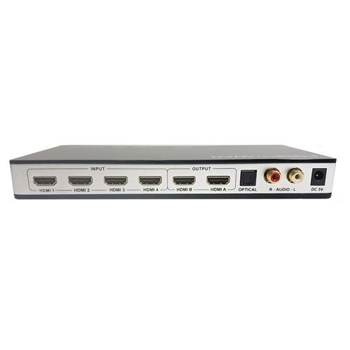 Matrix HDMI 4 Entrées À 2 Sorties Avec Sorties Audio Analogue Et Digitale Et Télécommande Compatible 4K - Simple Boutique