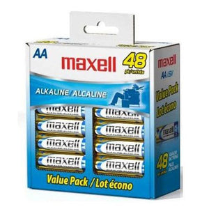 Maxell - Batteries Alcalines AA, Paquet de 48 - Simple Boutique