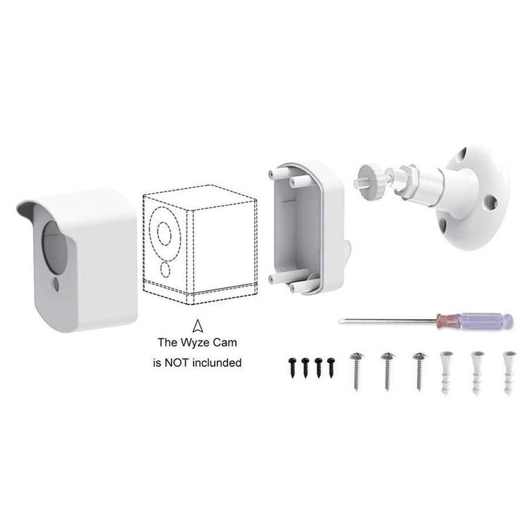 Meinsa Support de Montage Mural Wyze, Monture de protection pour Intérieur/Extérieur, Étanche et Réglable à 360 degrés avec Housse de protection pour Wyze Cam V2 blanc - Simple Boutique