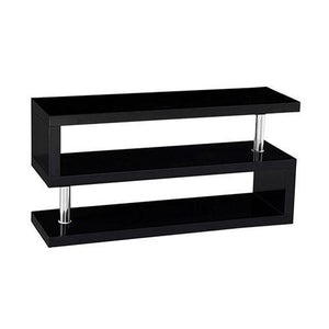 Meuble Audio-Video Noir A 3 Tablettes Avec Chrome - Simple Boutique
