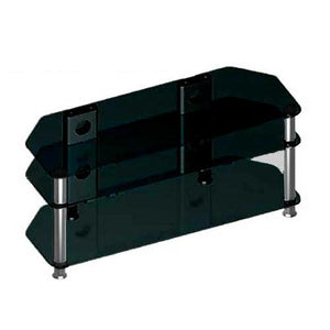 Meuble de Télé 3 tablettes de verres trempés NOIR - Simple Boutique