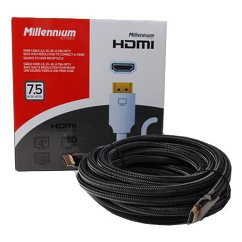 Millennium Câble HDMI Haute Vitesse PREMIUM 2.0 4Kx2k 60Hz 4096X2160 18Gbps 7.5 Mètres - Simple Boutique