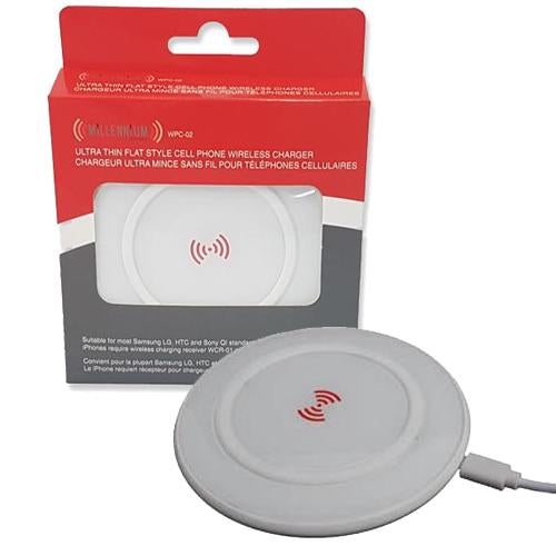 Millennium WPC-02 Chargeur Ultra Mince Sans Fil Pour Téléphones Cellulaires Blanc - Simple Boutique