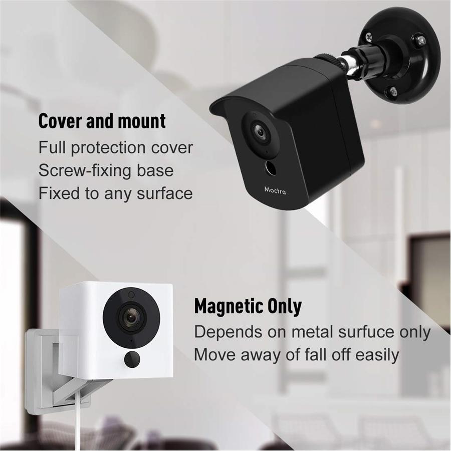 Moctra Support de Montage Mural Wyze, Monture de protection pour Intérieur/Extérieur, Étanche et Réglable à 360 degrés avec Housse de protection pour Wyze Cam V2 Noir - Simple Boutique