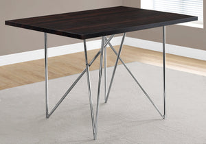 Monarch Specialties I 1039 Table A Manger, 48" Rectangulaire, Petit, Cuisine, Salle À Manger, Métal, Stratifié, Brun, Chrome, Contemporain, Moderne - Simple Boutique