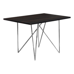 Monarch Specialties I 1039 Table A Manger, 48" Rectangulaire, Petit, Cuisine, Salle À Manger, Métal, Stratifié, Brun, Chrome, Contemporain, Moderne - Simple Boutique