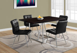 Monarch Specialties I 1064 Table A Manger, 60" Rectangulaire, Cuisine, Salle À Manger, Métal, Stratifié, Brun, Chrome, Contemporain, Moderne - Simple Boutique