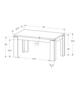 Monarch Specialties I 1089 Table A Manger, 60" Rectangulaire, Cuisine, Salle À Manger, Stratifié, Noir, Contemporain, Moderne - Simple Boutique
