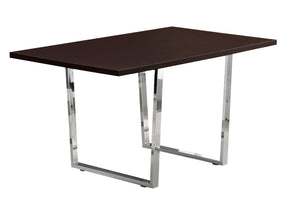 Monarch Specialties I 1122 Table A Manger, 60" Rectangulaire, Cuisine, Salle À Manger, Métal, Stratifié, Brun, Chrome, Contemporain, Moderne - Simple Boutique
