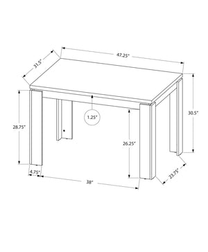 Monarch Specialties I 1166 Table A Manger, 48" Rectangulaire, Petit, Cuisine, Salle À Manger, Stratifié, Noir, Contemporain, Moderne - Simple Boutique