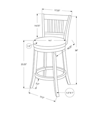 Monarch Specialties I 1239 Tabouret De Bar, Lot De 2, Pivotant, Hauteur Du Comptoir, Cuisine, Bois, Pu D'aspect Cuir, Blanc, Gris, Transitionnel - Simple Boutique