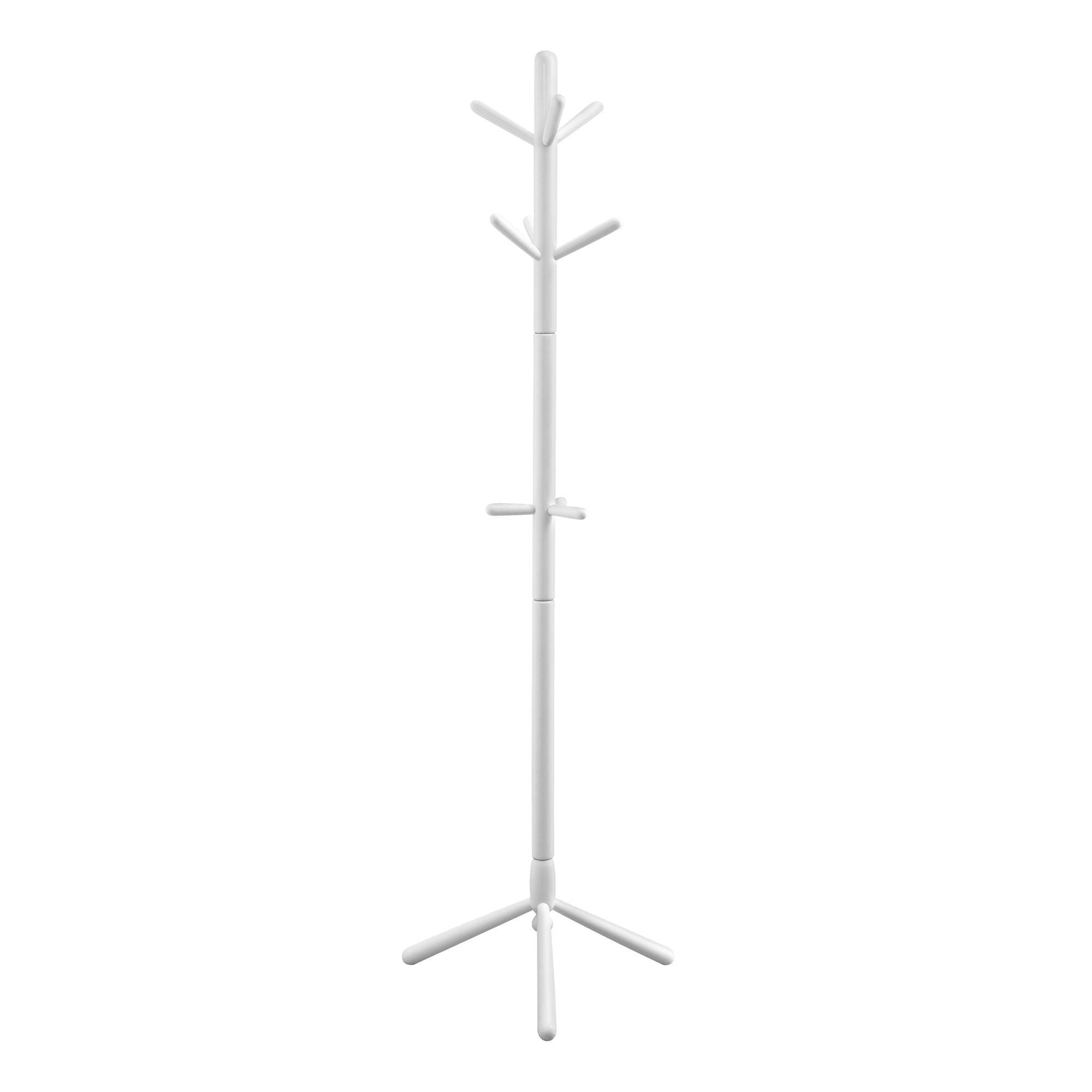 Monarch Specialties I 2002 Patère, Portemanteau, Sur Pied, 9 Crochets, Entrée, 69"h, Chambre À Coucher, Bois, Blanc, Contemporain, Moderne - Simple Boutique