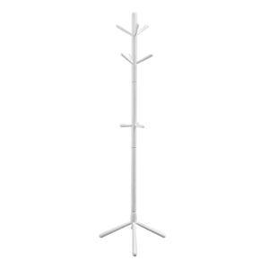 Monarch Specialties I 2002 Patère, Portemanteau, Sur Pied, 9 Crochets, Entrée, 69"h, Chambre À Coucher, Bois, Blanc, Contemporain, Moderne - Simple Boutique