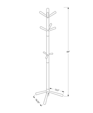 Monarch Specialties I 2002 Patère, Portemanteau, Sur Pied, 9 Crochets, Entrée, 69"h, Chambre À Coucher, Bois, Blanc, Contemporain, Moderne - Simple Boutique