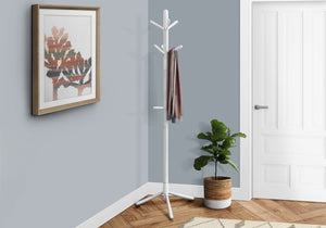 Monarch Specialties I 2002 Patère, Portemanteau, Sur Pied, 9 Crochets, Entrée, 69"h, Chambre À Coucher, Bois, Blanc, Contemporain, Moderne - Simple Boutique