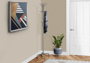 Monarch Specialties I 2007 Patère, Portemanteau, Sur Pied, 12 Crochets, Entrée, 70"h, Chambre À Coucher, Métal, Gris, Contemporain, Moderne - Simple Boutique
