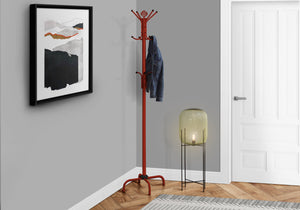 Monarch Specialties I 2008 Patère, Portemanteau, Sur Pied, 12 Crochets, Entrée, 70"h, Chambre À Coucher, Métal, Rouge, Rouge, Contemporain, Moderne - Simple Boutique