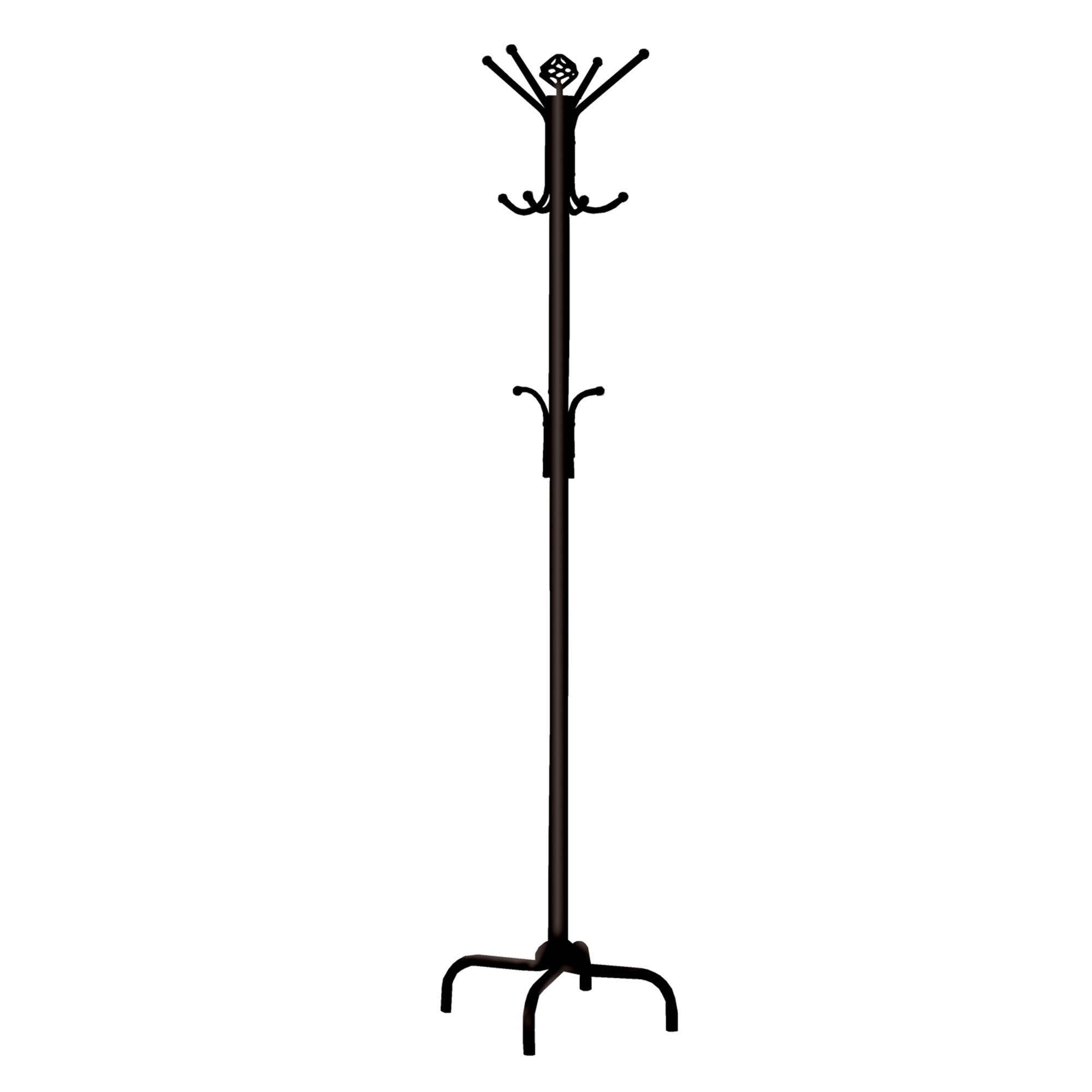 Monarch Specialties I 2019 Patère, Portemanteau, Sur Pied, 12 Crochets, Entrée, 70"h, Chambre À Coucher, Métal, Noir, Transitionnel - Simple Boutique