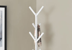 Monarch Specialties I 2059 Patère, Portemanteau, Sur Pied, 8 Crochets, Entrée, 70"h, Chambre À Coucher, Métal, Blanc, Contemporain, Moderne - Simple Boutique
