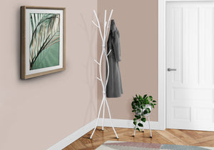 Monarch Specialties I 2063 Patère, Portemanteau, Sur Pied, 11 Crochets, Entrée, 74"h, Chambre À Coucher, Métal, Blanc, Contemporain, Moderne - Simple Boutique