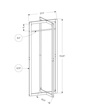 Monarch Specialties I 2151 Patère, Portemanteau, Sur Pied, Barre De Suspension, Entrée, 72"h, Chambre À Coucher, Métal, Blanc, Contemporain, Moderne - Simple Boutique