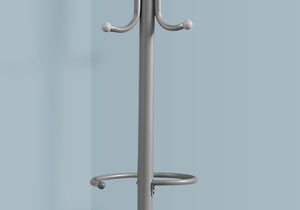 Monarch Specialties I 2163 Patère, Portemanteau, Sur Pied, Barre De Suspension, 6 Crochets, Entrée, 68"h, Chambre À Coucher, Métal, Gris, Contemporain, Moderne - Simple Boutique