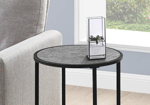 Monarch Specialties I 2206 Table D'appoint, Côté, Rond, Bout, Table De Nuit, Lampe, Salon, Chambre À Coucher, Métal, Stratifié, Gris, Noir, Contemporain, Moderne - Simple Boutique
