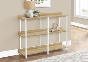 Monarch Specialties I 2222 Table D'appoint, Console, Entrée, Étroit, Sofa, Salon, Chambre À Coucher, Métal, Stratifié, Naturel, Blanc, Contemporain, Moderne - Simple Boutique