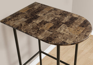 Monarch Specialties I 2315 Bar Maison, Table De Bar, Hauteur Bar, Pub, 36" Rectangulaire, Petit, Cuisine, Métal, Stratifié, D'aspect Marbre Brun, Contemporain, Moderne - Simple Boutique