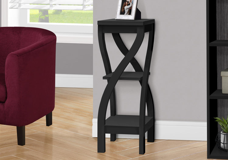 Monarch Specialties I 2414 Table D'appoint, Côté, Bout, Support Pour Plantes, Carré, Salon, Chambre À Coucher, Stratifié, Noir, Transitionnel - Simple Boutique