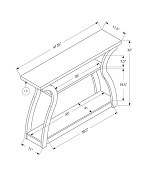 Monarch Specialties I 2446 Table D'appoint, Console, Entrée, Étroit, Sofa, Salon, Chambre À Coucher, Stratifié, Brun, Contemporain, Moderne - Simple Boutique