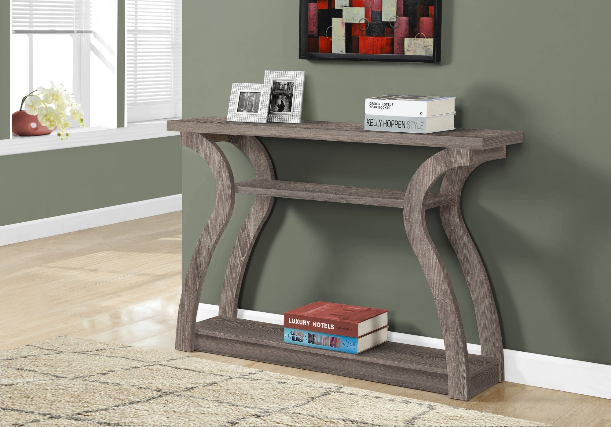 Monarch Specialties I 2446 Table D'appoint, Console, Entrée, Étroit, Sofa, Salon, Chambre À Coucher, Stratifié, Brun, Contemporain, Moderne - Simple Boutique