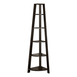 Monarch Specialties I 2495 Étagère À Livres, Étagère, Étagère, Coin, 5 Niveaux, 72"h, Bureau, Chambre À Coucher, Stratifié, Brun, Contemporain, Moderne - Simple Boutique