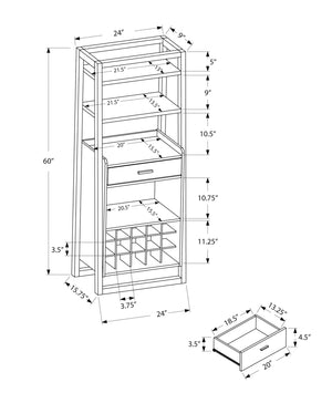 Monarch Specialties I 2543 Bar Maison, Support A Vin, Unite De Rangement, Stratifié, Brun, Contemporain, Moderne - Simple Boutique