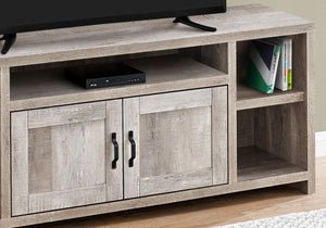 Monarch Specialties I 2742 Meuble Tv, 60 Pouces, Console, Centre De Divertissement Média, Unite De Rangement, Salon, Chambre À Coucher, Stratifié, Beige, Transitionnel - Simple Boutique