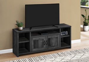 Monarch Specialties I 2743 Meuble Tv, 60 Pouces, Console, Centre De Divertissement Média, Unite De Rangement, Salon, Chambre À Coucher, Stratifié, Noir, Transitionnel - Simple Boutique